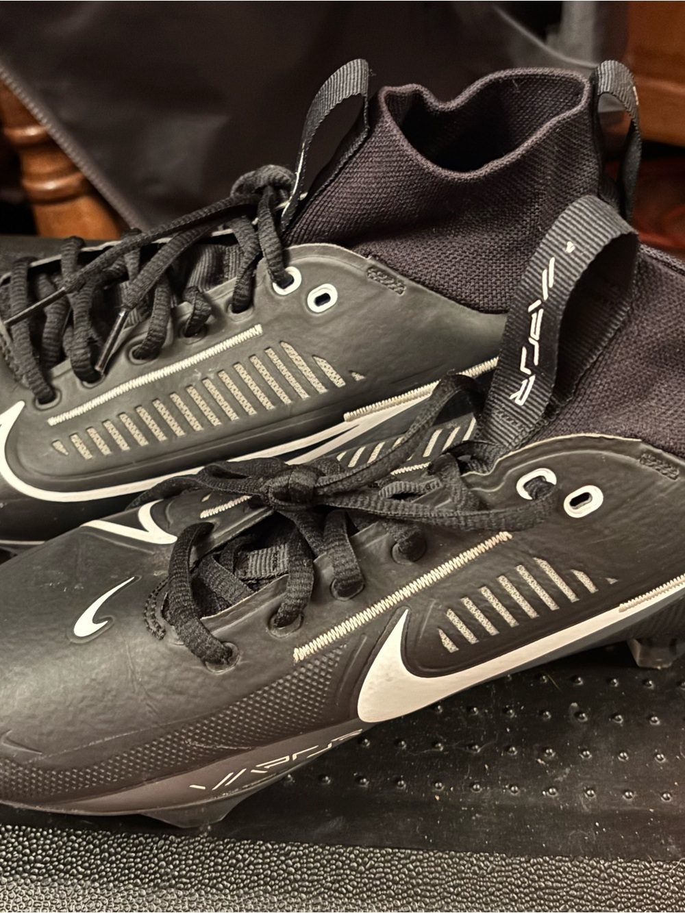 Nike Black and White Men's High-Top Athletic Cleats